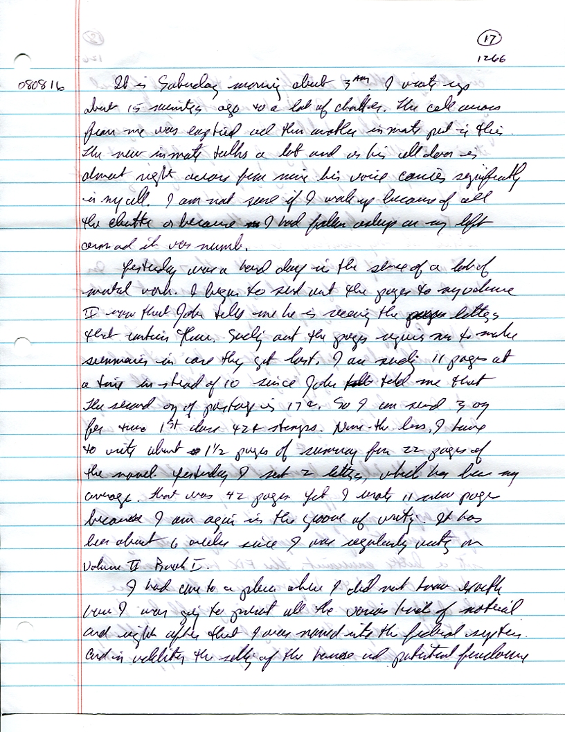 Dr John WorldPeace 2008 Prison Journal